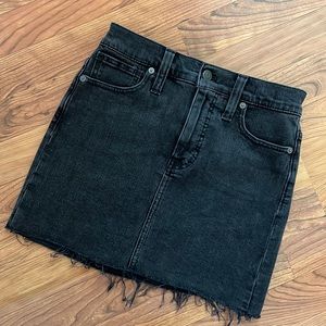 Madewell black denim skirt